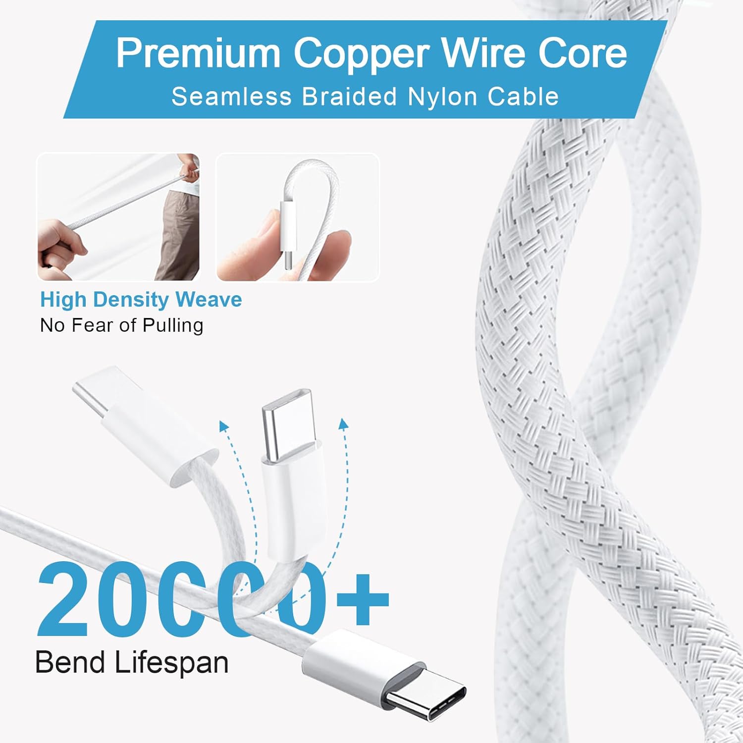 140W Mac Book Pro Charger,USB-C Power Adapter Charger for 14 16 inch 2021 2023 M1 M2, 13 15 inch M2 M3 2022 2023 2024, 6.6 FT Braided Magnetic USB-C to Mag 3 Cable with LED Indicator - Image 5