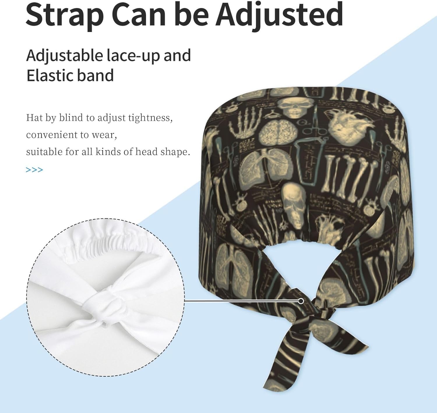 Unisex Adjustable Surgical Sweatband - Elastic Bandage Cap - Scrub Caps for Nurse Working Cap - Image 4