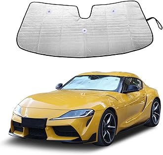 Windshield Sunshade Fit for Toyota Supra GR A90 A91 MK5 2019-2025, Folding Car Sun Shade for Front Window, Auto Sun Protection Visors Blocks UV Rays and Keeps Vehicle Cool
