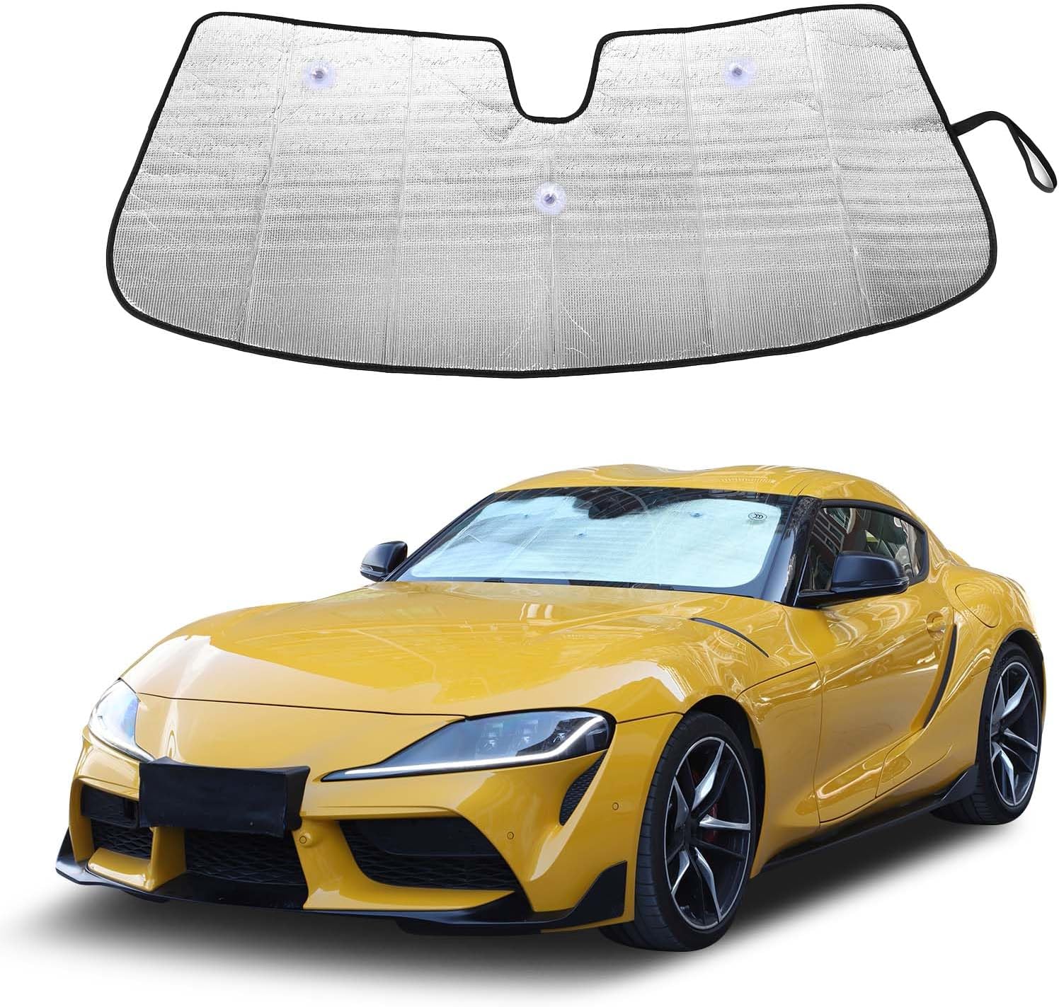 Windshield Sunshade Fit for Toyota Supra GR A90 A91 MK5 2019-2026, Folding Car Sun Shade for Front Window, Auto Sun Protection Visors Blocks UV Rays and Keeps Vehicle Cool