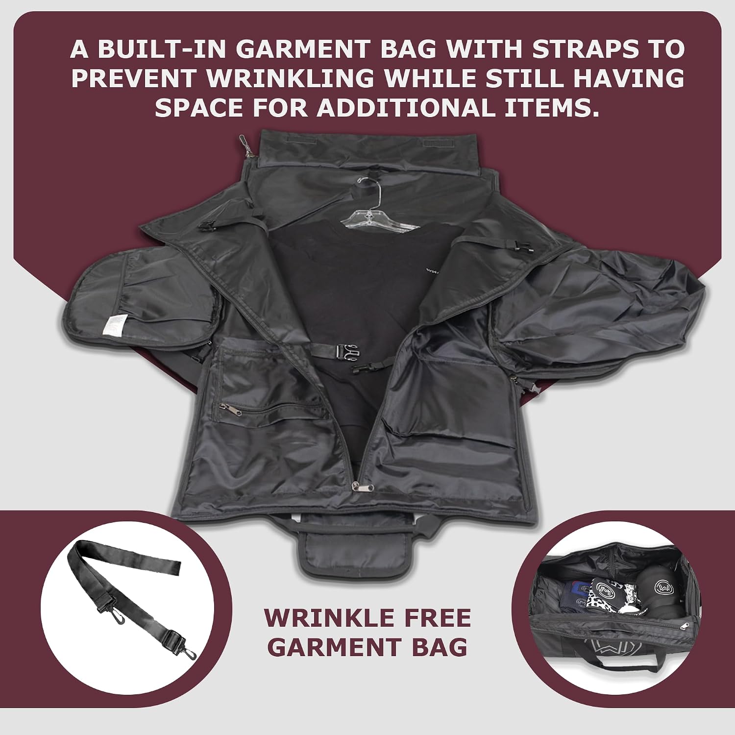 What Waist Duffle Bag for Men Women, Foldable Travel Bag with Built-In Garment Section & Shoe Compartment, Lightweight Waterproof Duffel Bag for Traveling, Sports & Gym.