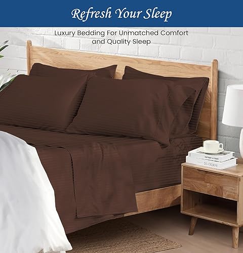Miniatura 3 de Superior Hotel Luxury - Juego de sábanas de 4 piezas de 1500 hilos de algodón egipcio pesado auténtico, se adapta a colchones de 15 a 18 pulgadas de
