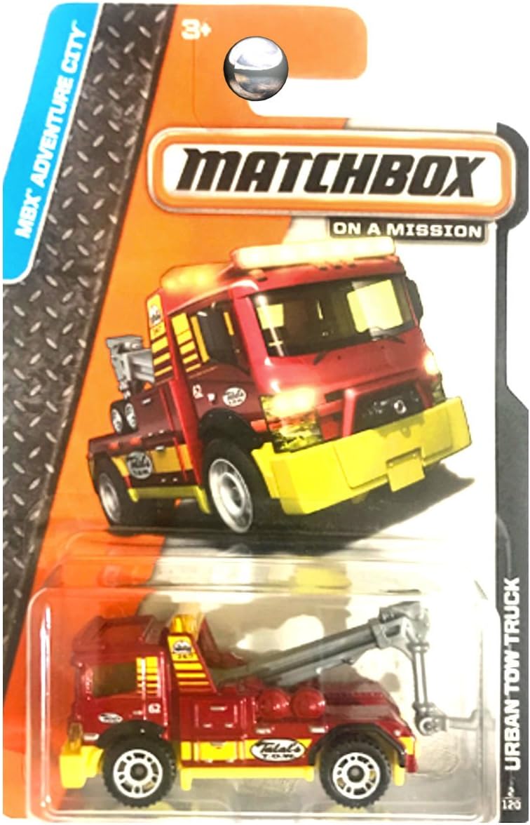 Matchbox MBX Adventure City Urban Tow Truck Red and Yellow #2 of 120