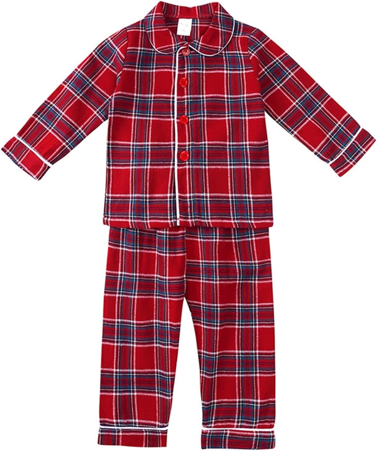Kids Boys Girls Plaid 𝐏ajamas Pants Toddler Button Down 𝐒leepwear Lapel 𝗣js 𝗣ajama Top 𝐉ammies Shirt Winter Clothes