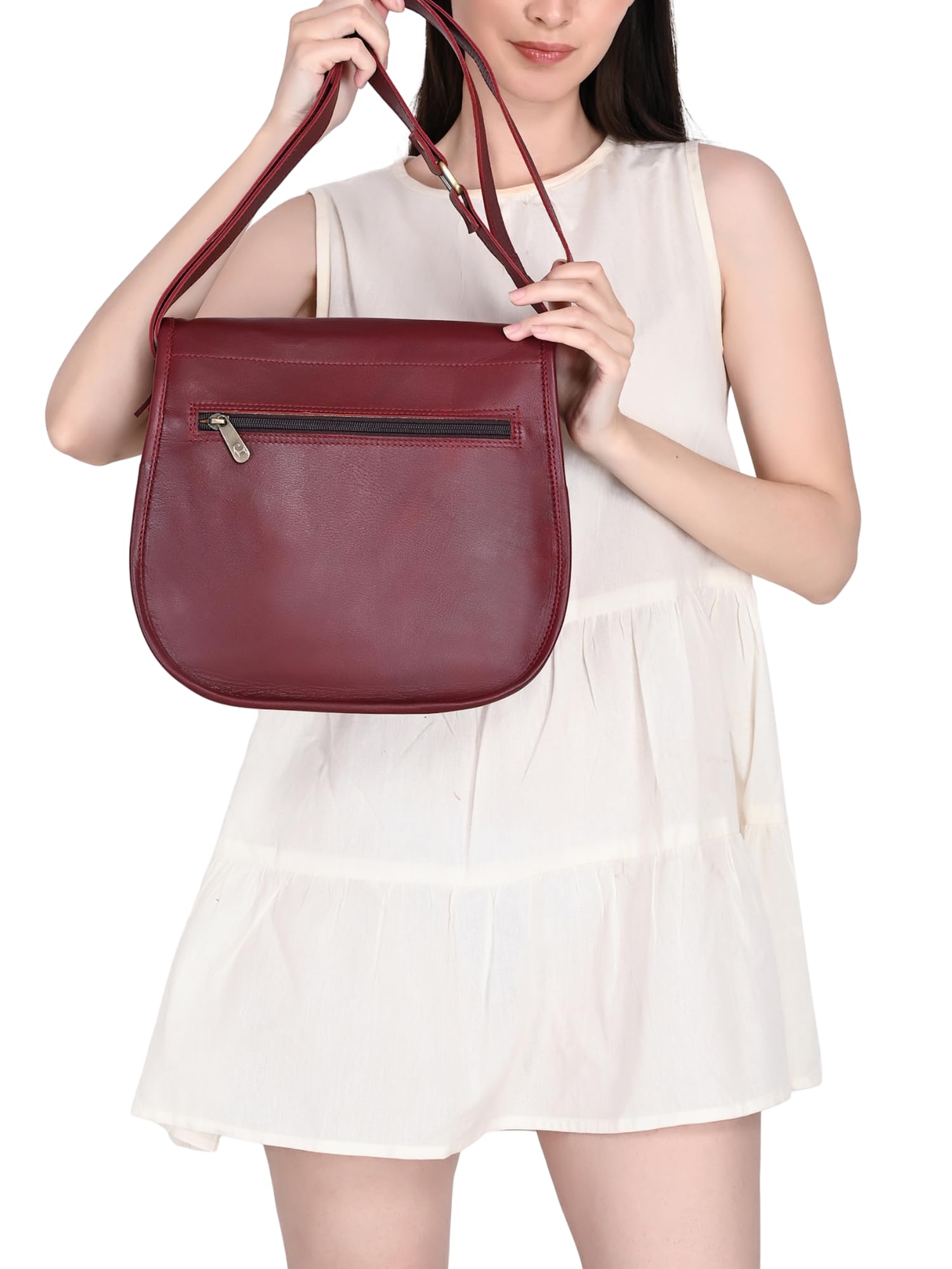 URBAN LEATHER Sac à bandoulière en cuir véritable pour femme - Style bohème hippie - Fait à la main - Vintage - Pour voyage