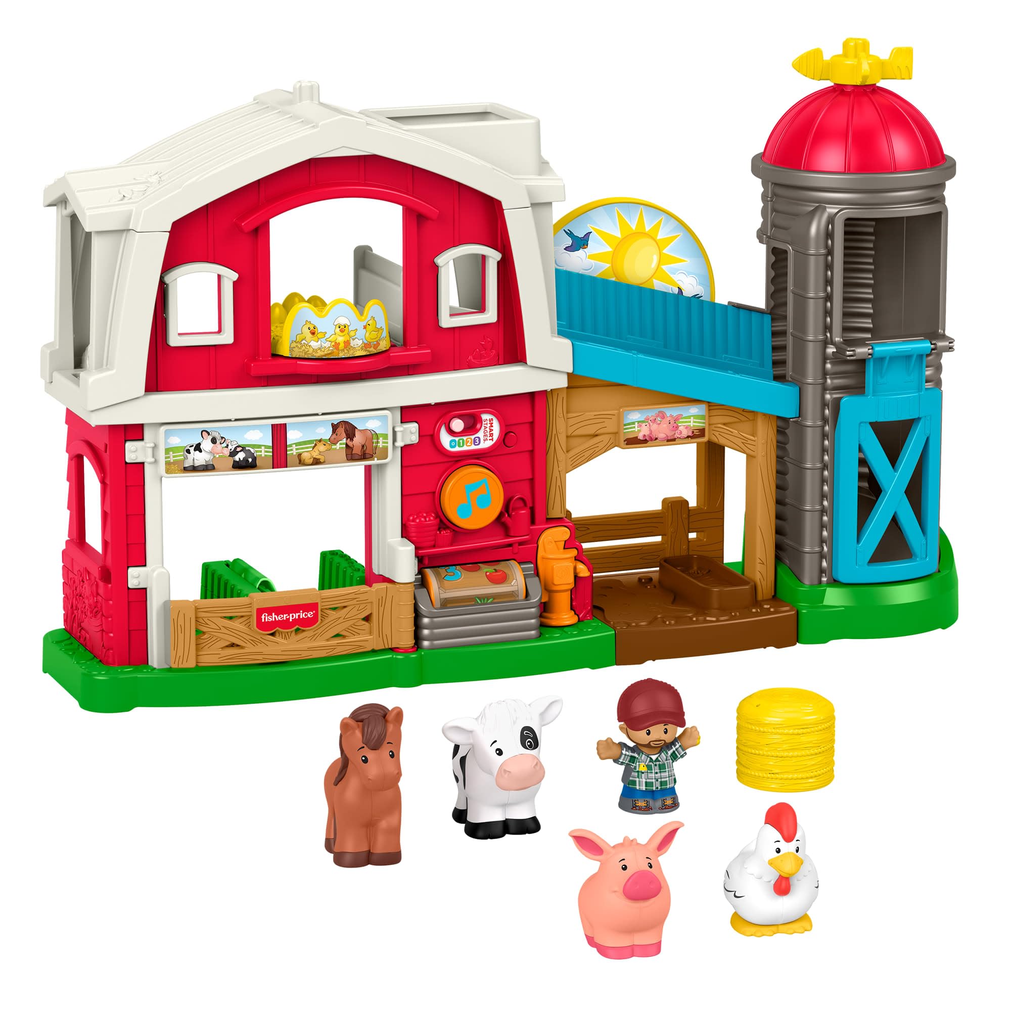 Fisher-​Price Coffret Little People Les Animaux de la Ferme, musique et apprentissage, jeu de rôle, enfants à partir de 1 an, version multilingue, JGX08