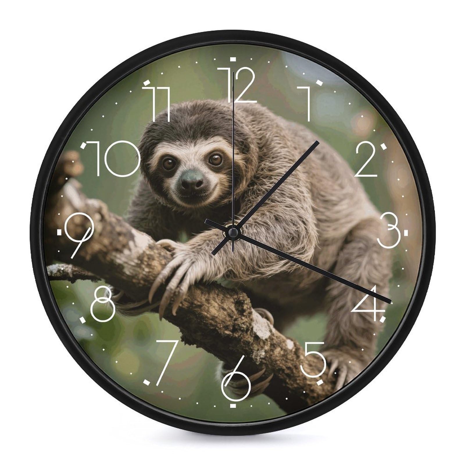 Horloge murale silencieuse pour cuisine et chambre moderne 25,4 cm Slow Loris