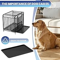 Vista 6 de Jaula para perros extra grande de 42 pulgadas, puerta doble indestructible, resistente, a prueba de escapes, fácil de limpiar, para perros