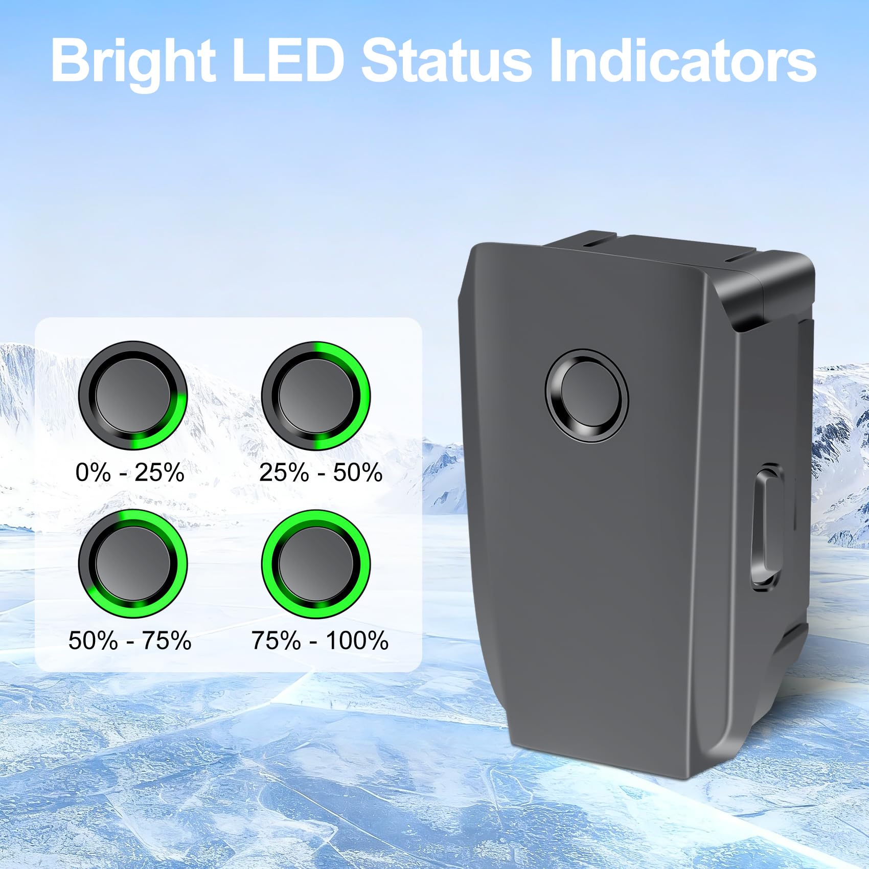 1 batteria di volo intelligente ricaricabile da 3850 mAh 15,4 V per DJI Mavic 2, Mavic 2 Pro, Mavic 2 Zoom, Mavic 2 Enterprise Advanced Drone, 30 minuti max tempo di volo batteria