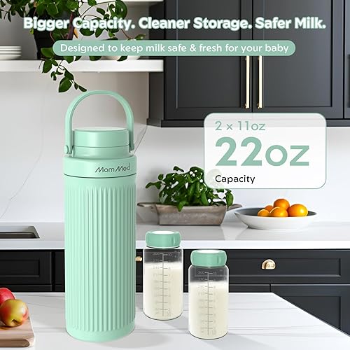 Miniatura 6 de MOMMED Enfriador de leche materna de 22 onzas para viajes y trabajo, enfriamiento de larga duración de 24 horas y 360, botellas de almacenamiento