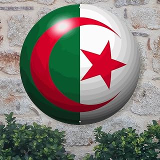Algeria Metal Sign Algeria Flag Welcome Door Sign National Flag Custom Wall Art Farmhouse Decor Wreath Sign Rustic Wall Decor Country Souvenir Man Cave Coffee Bar Gym Indoor & Outdoor Decor 12x12in