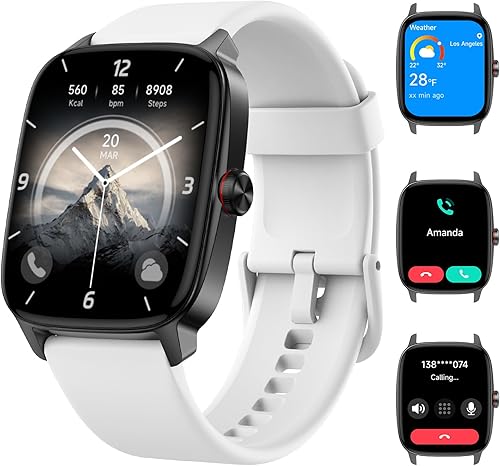 Relojes inteligentes para mujeres y hombres con llamada Bluetooth y voz AI, monitor de actividad física HD de 1.85 pulgadas con monitor de sueño