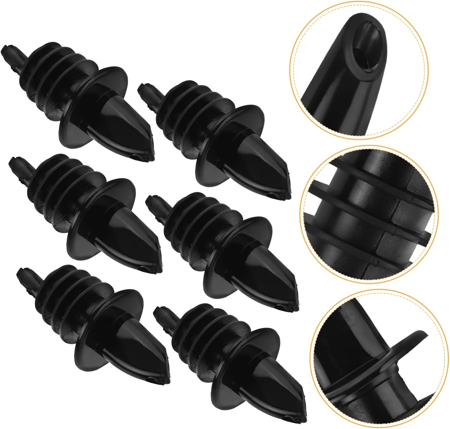 BESTYASH Food-Grade Plastic Wine Bottle Pourer Spout with Lid Reusable Oil Dispenser for Liquor and Vinegar 10-Piece Set for Kitchen and Bar Use
