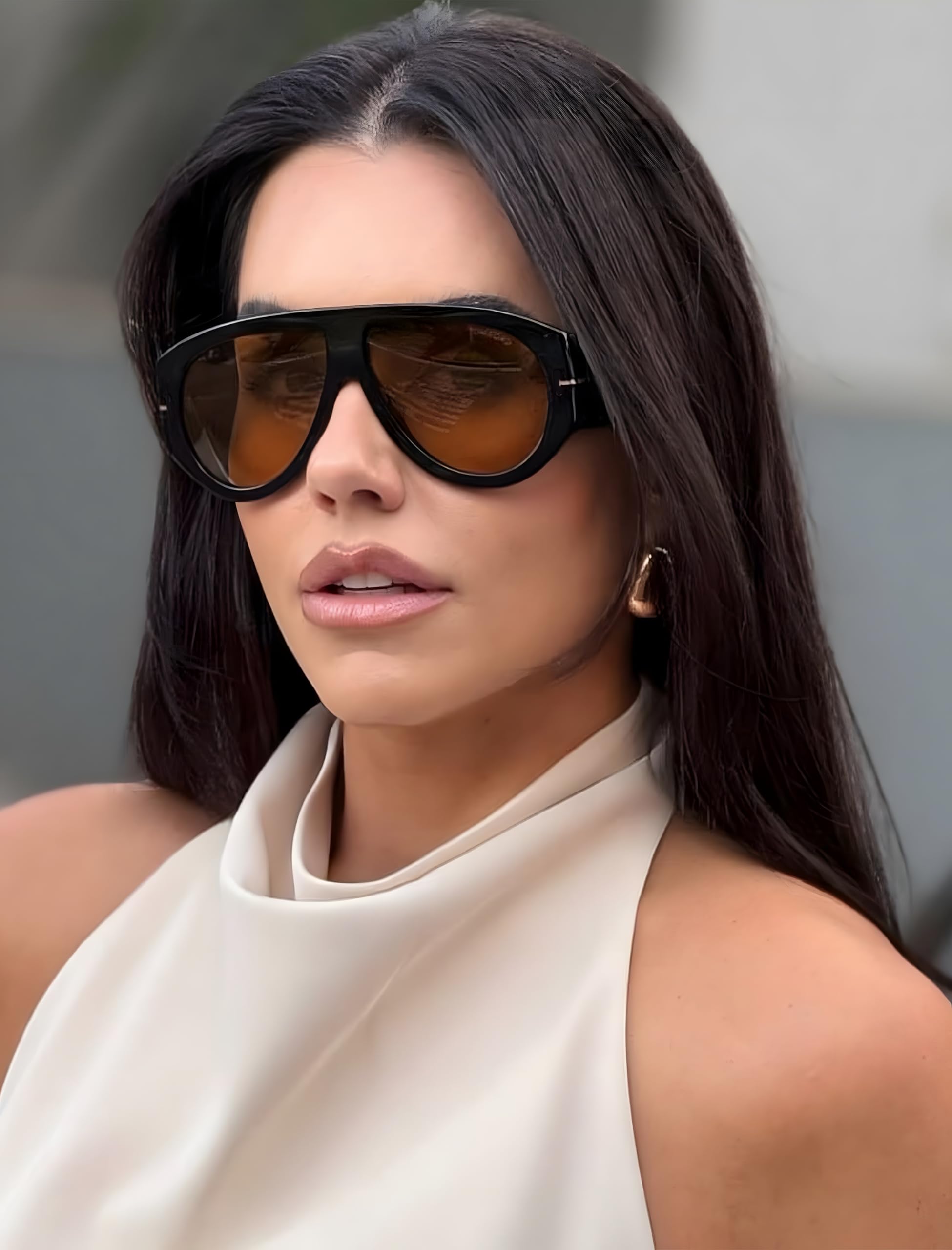 Übergroße Retro-Sonnenbrille für Damen und Herren, 70er-Jahre, dick, klassischer Vintage-Stil