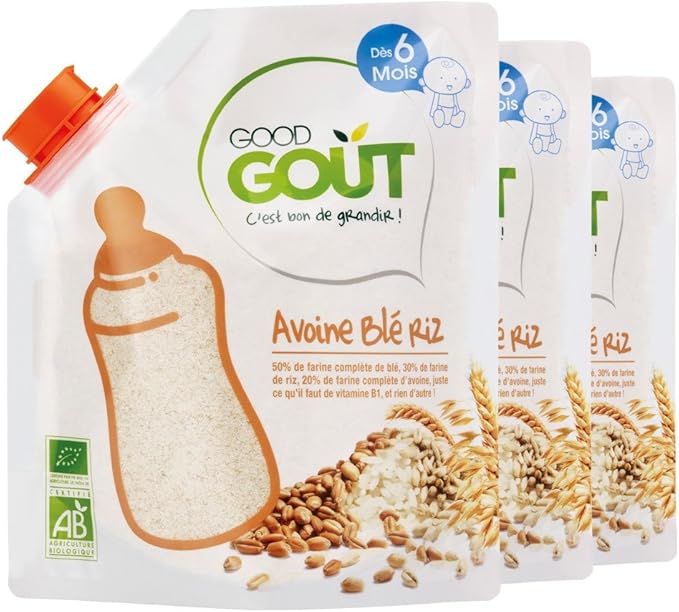 Good Gout Bio Cereales Avoine Ble Riz 0g Des 6 Mois Pack De 4 Amazon Fr Epicerie