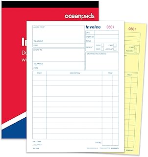 Ocean Pads Invoice Book Duplicate Without VAT, A4 210 x 297mm, 2-Part Carbonless (70123)