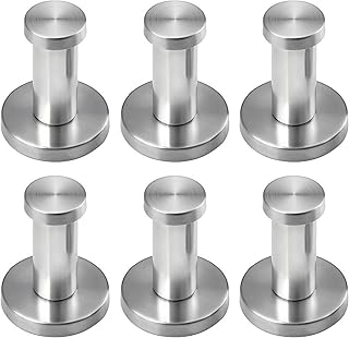 East Leaf 壁掛けフック ウォールフック ステンレス シンプル ネジ取り付け カバン 洋服 帽子掛け シルバー (6個セット)