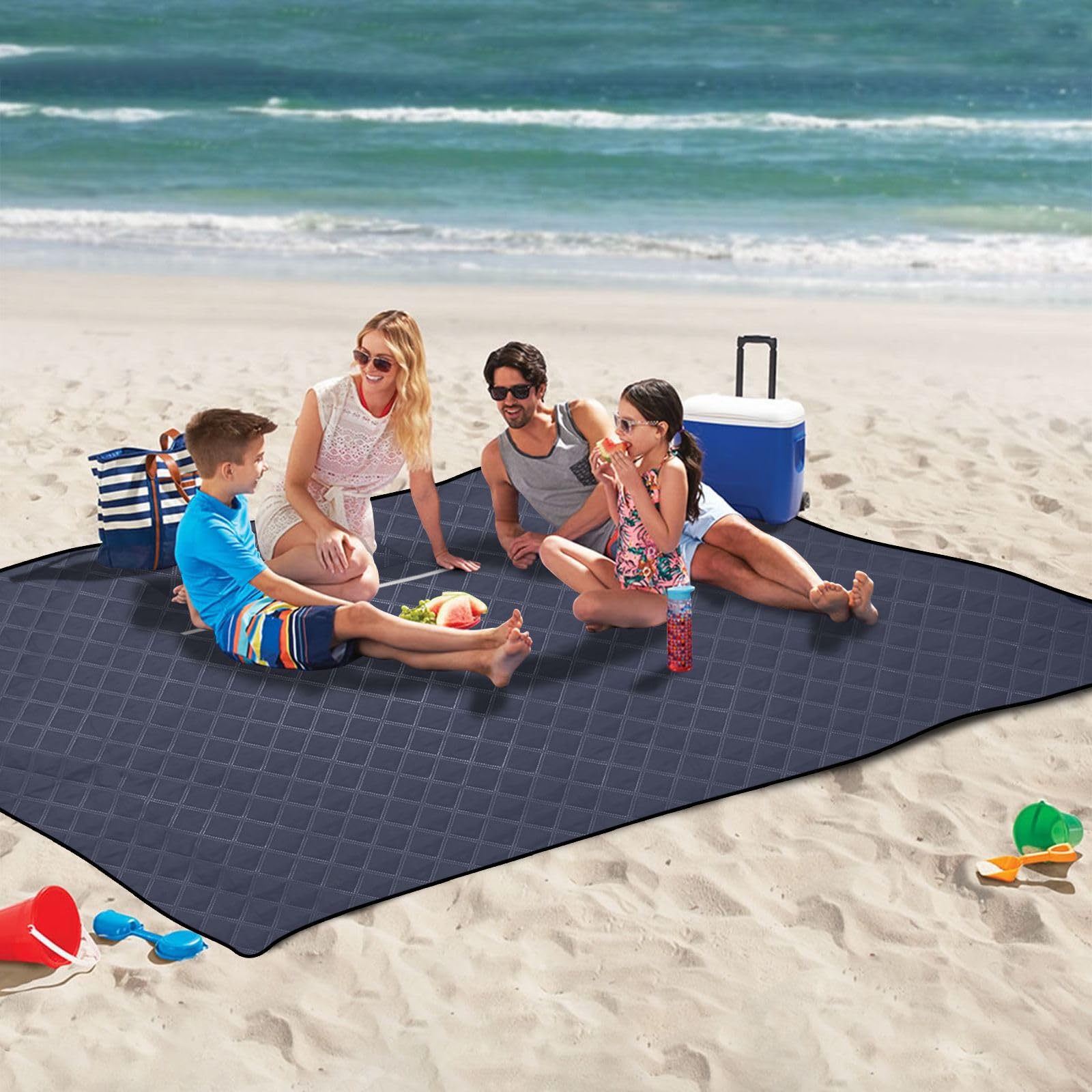 Amazon.com: DOMIKING Navy Blue Picnic Blankets Waterproof
