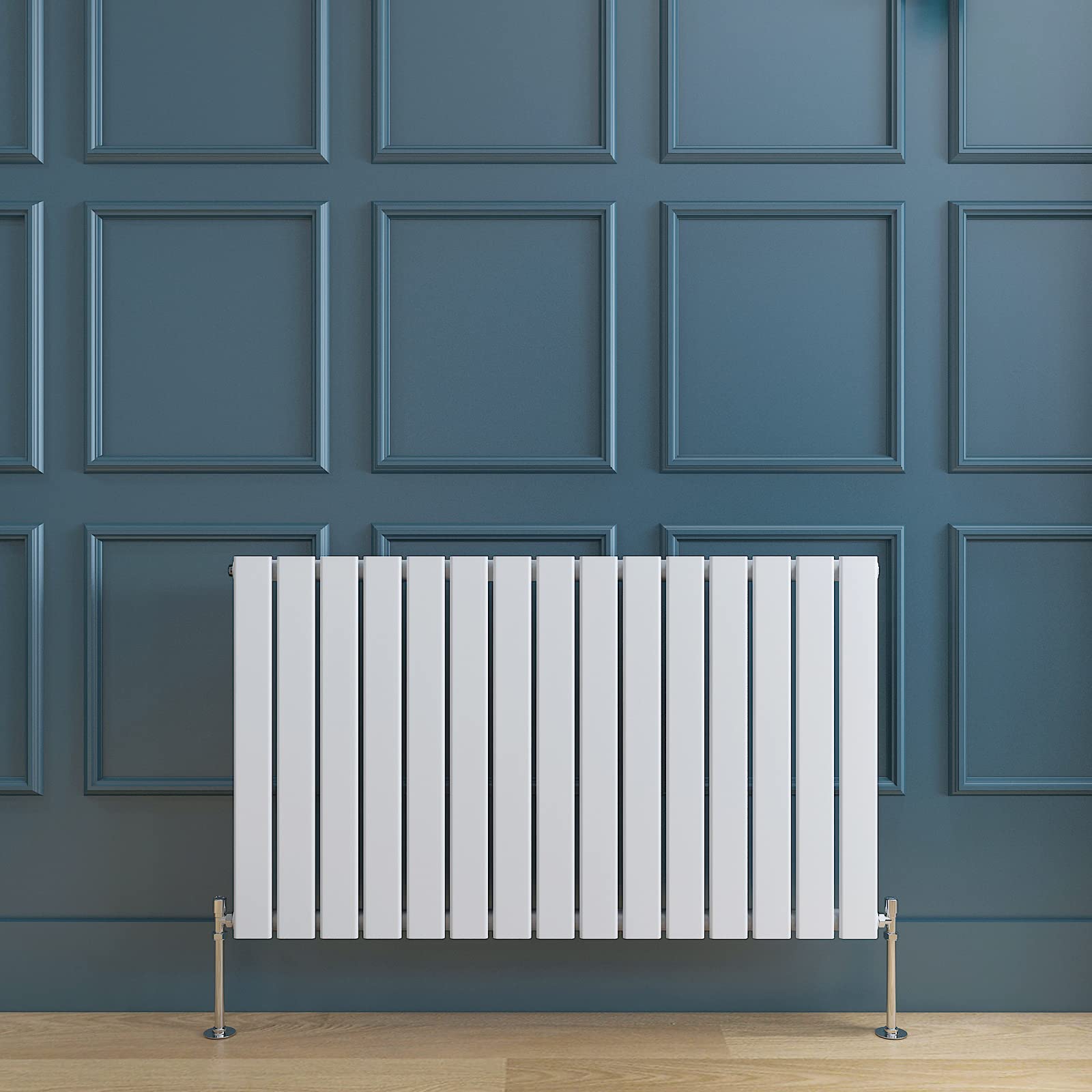 Horizontal White Radiator Single Flat Panel Designer Radiator Central Heating 600x1020mm Interior Design