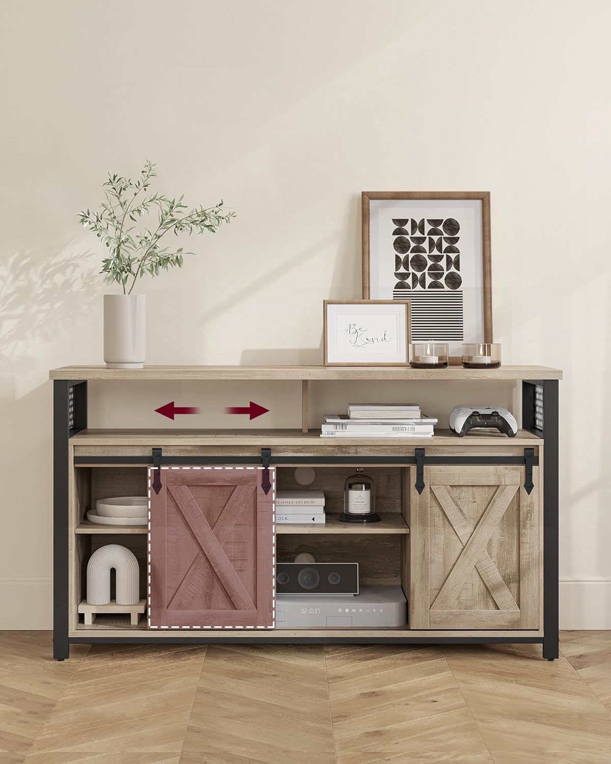 Dimensions of VASAGLE LTV46B50 TV cabinet and compatible TV sizes