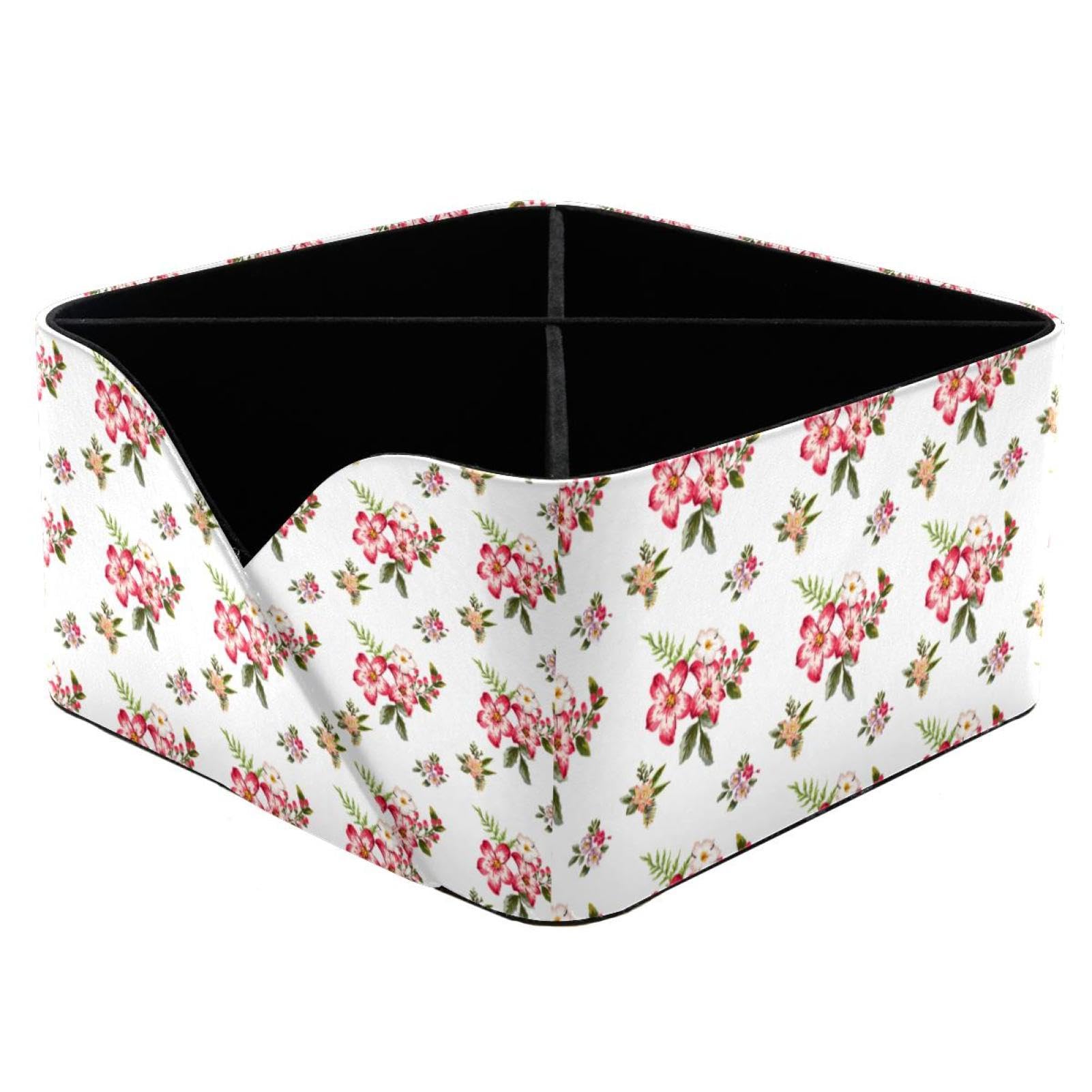 Organiseur de bureau floral à 4 compartiments et pot à crayons