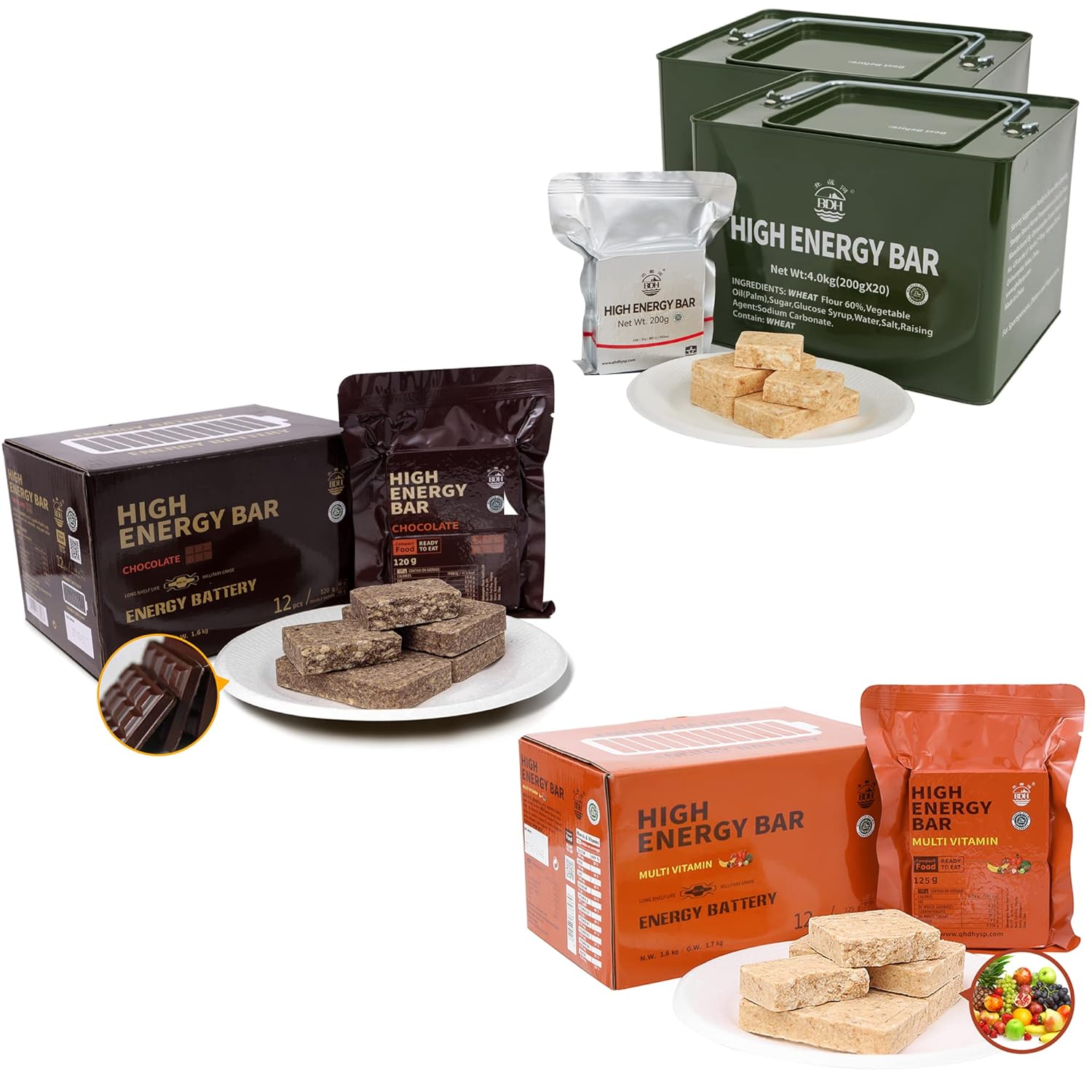 Emergency Food Ration Bars, Survival Tabs Supply for Outdoor Camping Snowstorm Earthquake Disaster Preparedness Kit ，A total of 3 boxes 64 pcs