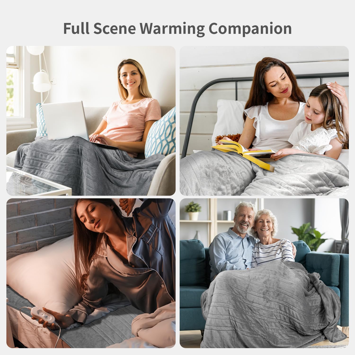 Coperte Elettriche-Coperta Termica Matrimoniale 130 x 180 Cm Coperta Riscaldante Elettrica Matrimoniale Timer 1-10h, Regolazione Della Temperatura A 9 Velocità La Termocoperta Elettrica è Adatta Per