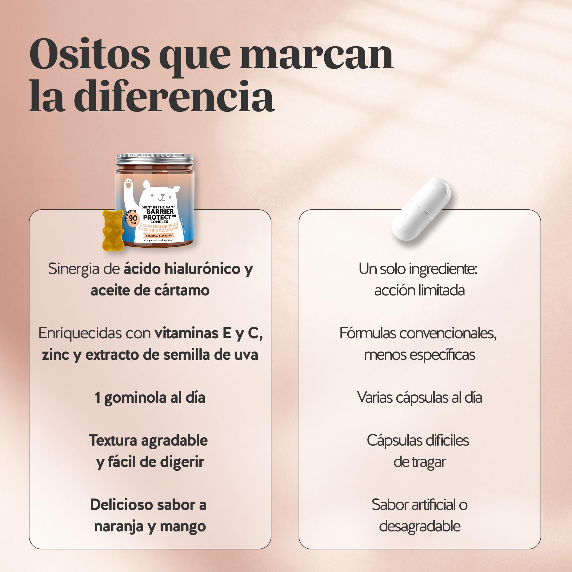 Bears with Benefits - Gominolas de Ácido Hialurónico - Hidratación - 90 uds