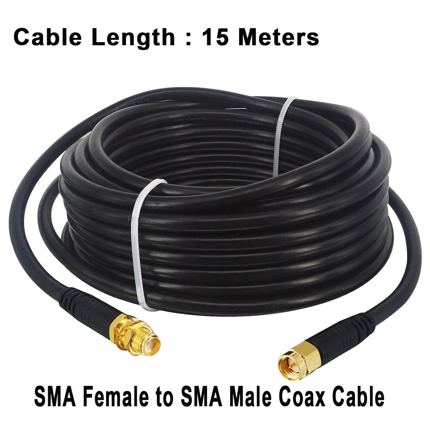 15M Cavo Coassiale SuperFlex RG58 Aggiornato Cavo Coassiale SMA Maschio a SMA Femmina Cavo WLAN Cavo Antenna WLAN Adattatore SMA per Dispositivi 3G / 4G / LTE/GPS/RF Radio/WiFi Antenna/Radio