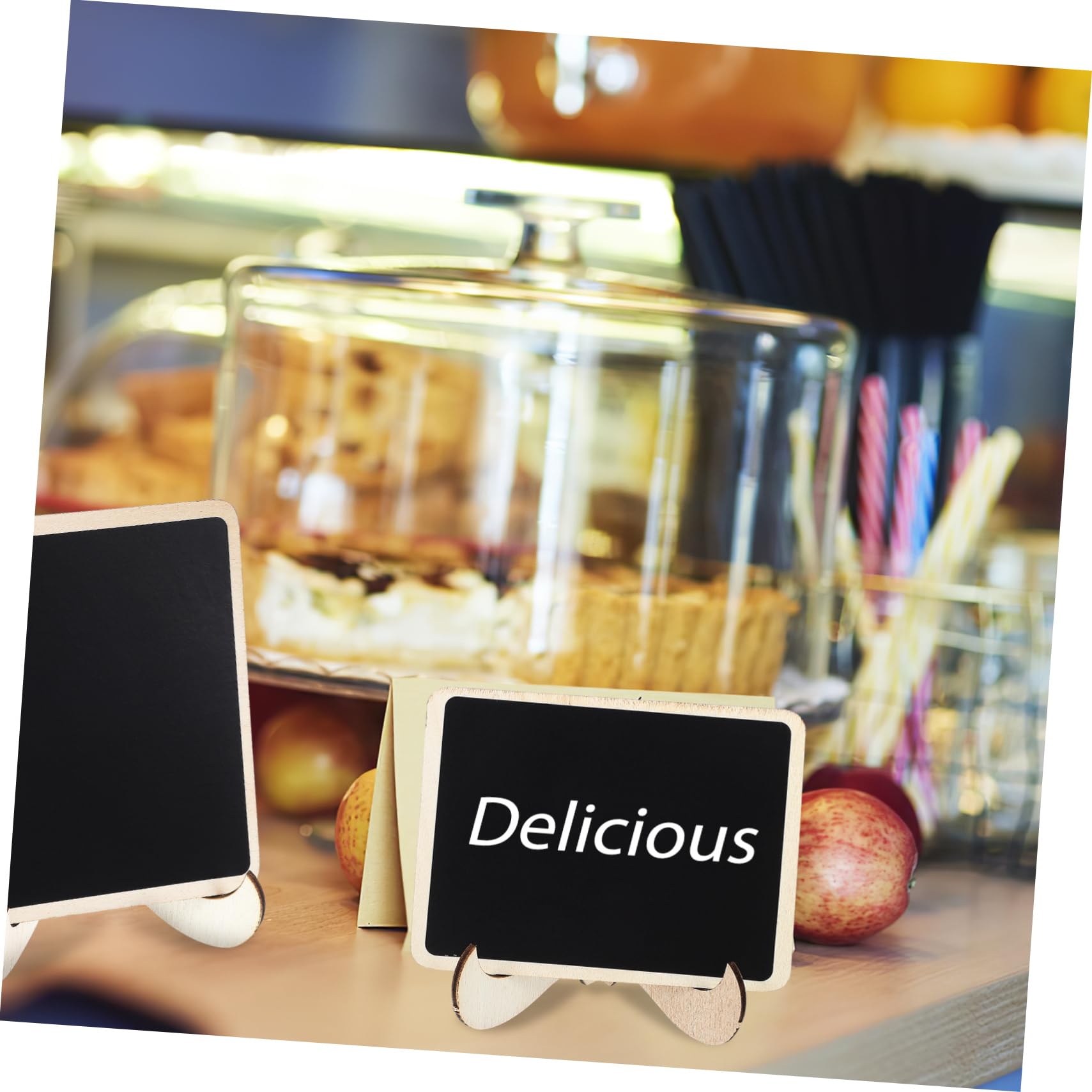 SHINEOFI 45stücke Teiliges Mini Kreidetafel Mit Ständer Kleine Beschreibbare Tafeln Für Hochzeiten Partys Catering Und Buffets Wiederverwendbare Für Menüs Und Dekoration