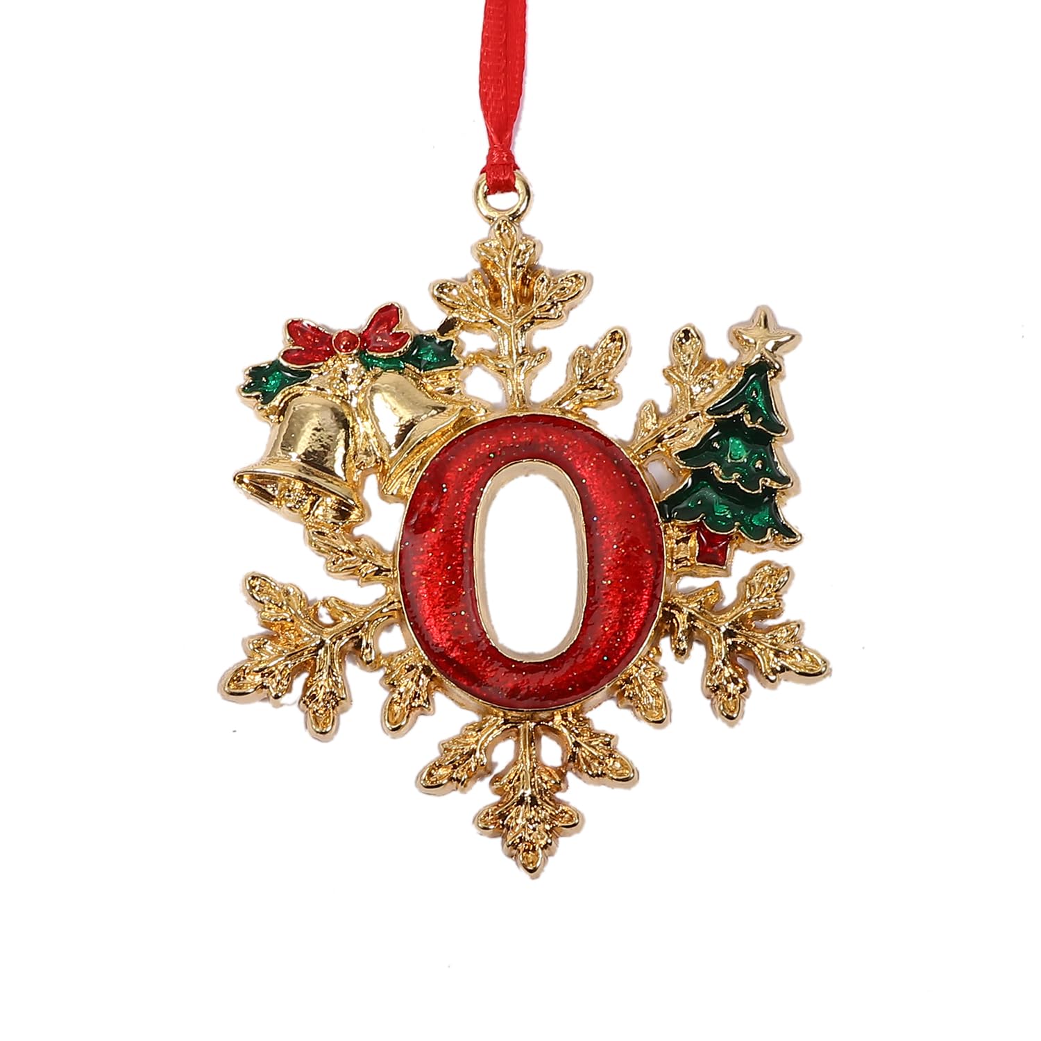 Décoration sapin Noël personnalisée initiale O dorée cadeau