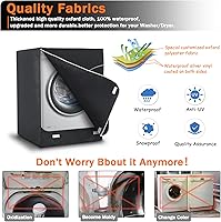 Vista 3 de AKEfit Cubierta para lavadora/secadora para carga frontal, cubierta de lavadora impermeable, a prueba de polvo y anti-UV, fundas Oxford resistentes