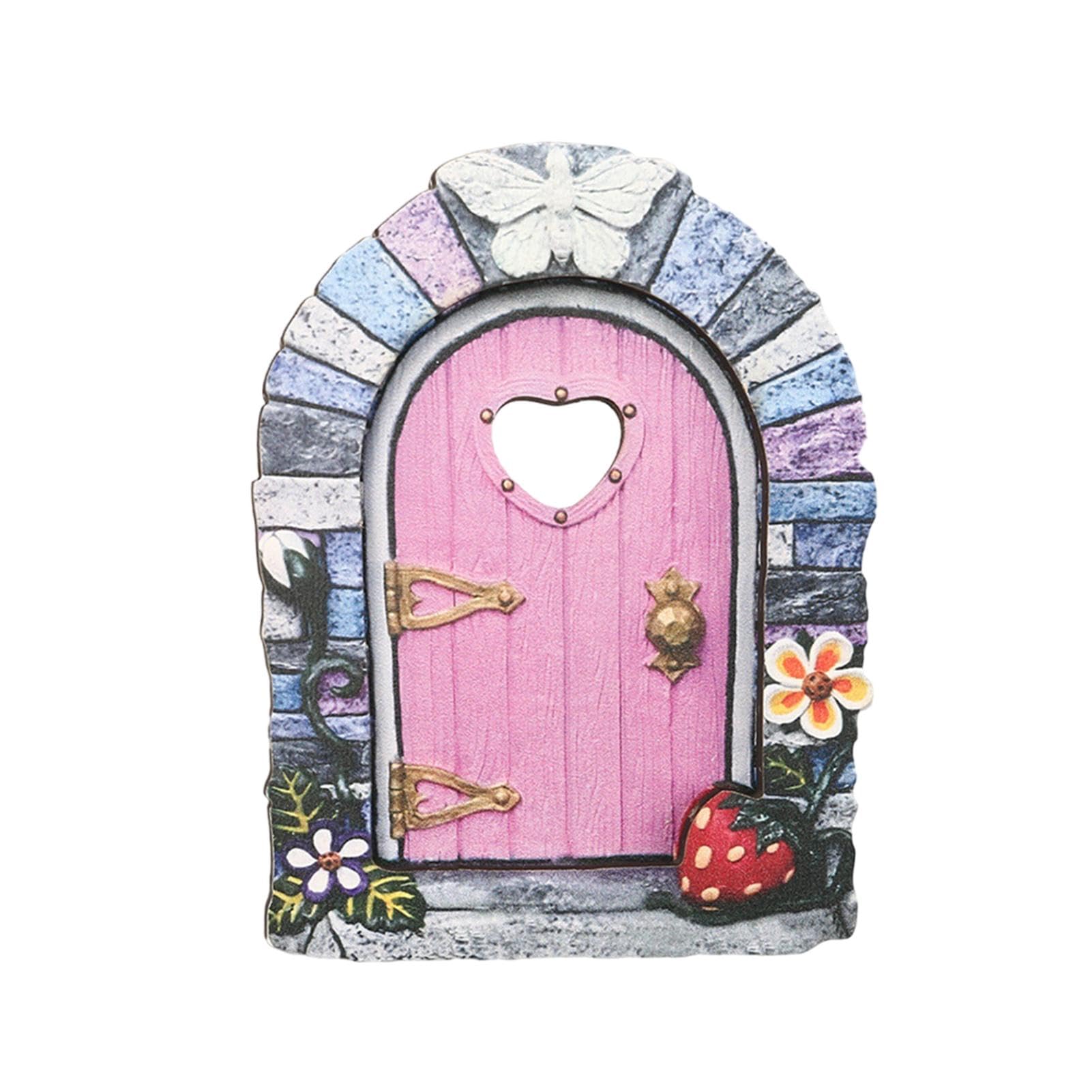 Porte De Fée Murale,Porte En Bois Cartoon Maison De Fée - Décoration