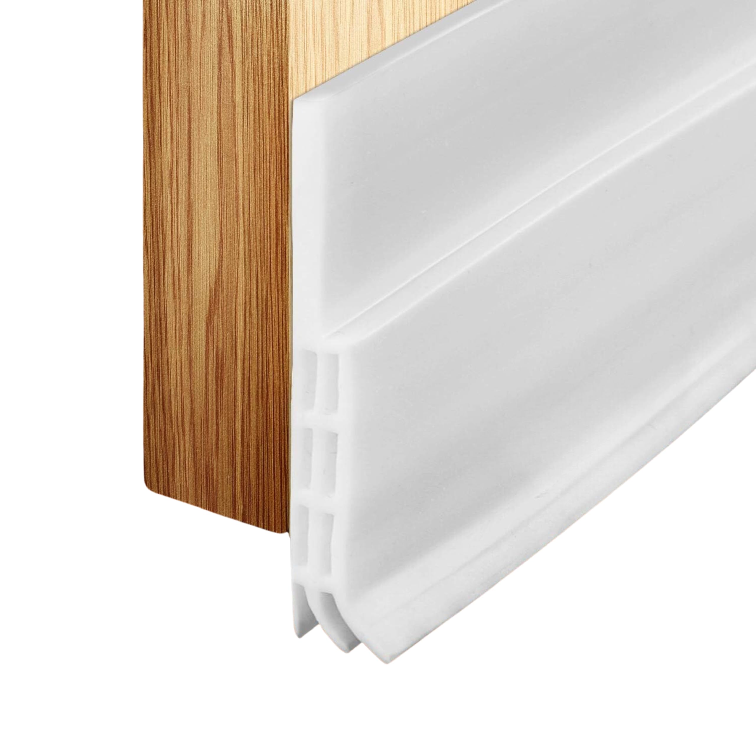 Generic Door Draft Stopper, Weather Stripping Seal, Strip Soundproof, and Energy Saving Door Bottom Seal for Exterior or Interior Doors, Under Door Gap Filler, Noise Blocker (White, Normal)