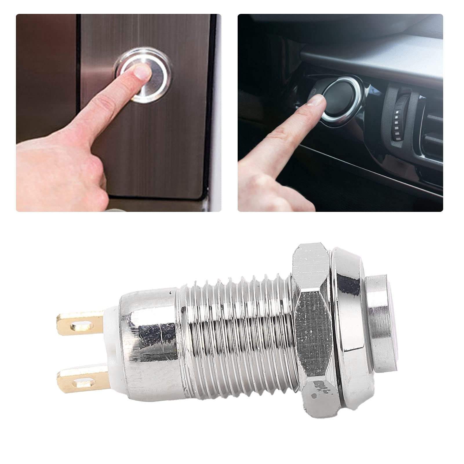 Fafeicy Bouton Poussoir étanche M8x0,5 – Interrupteur Momentané Acier Inoxydable 3V/1A Pour Sonnette, Contrôle D'accès Et équipements