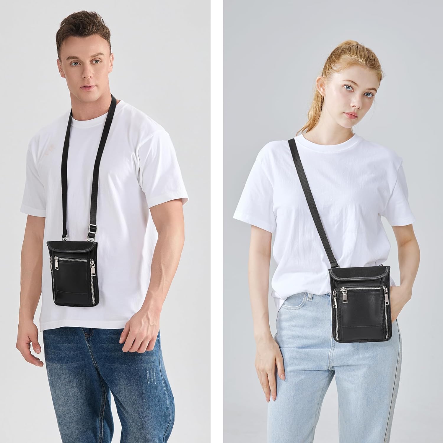 LANNSYNE Leather Travel Wallet, Neck Wallet Travel Pouch and Passport Holder for Men and Women Keep Valuables Safe - Image 7