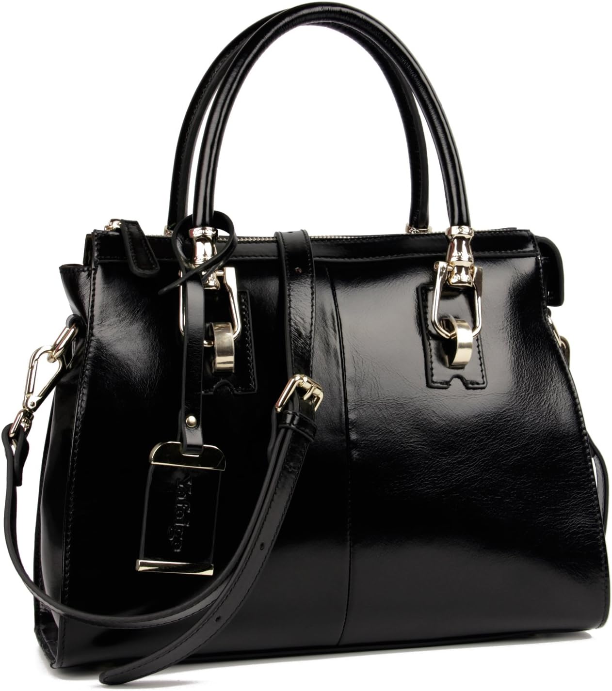 Yafeige Womens/Lady's Handbag Vintage Luxury Wax Genuine Leather Tote Shoulder Bag Satchel Purse black Size: One Size