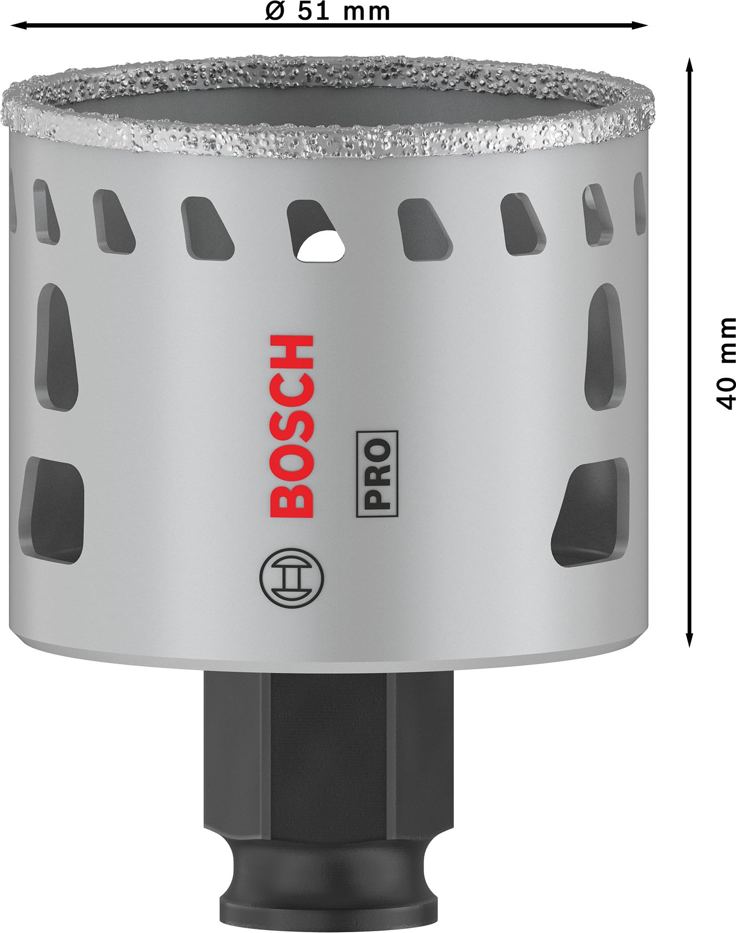 Bosch 1x Scie trépan PRO Tile Power Change Plus (pour Carreaux de Hard Ceramic, Céramique tendres, Ø 51 mm, Professional Accessoire Perceuses)