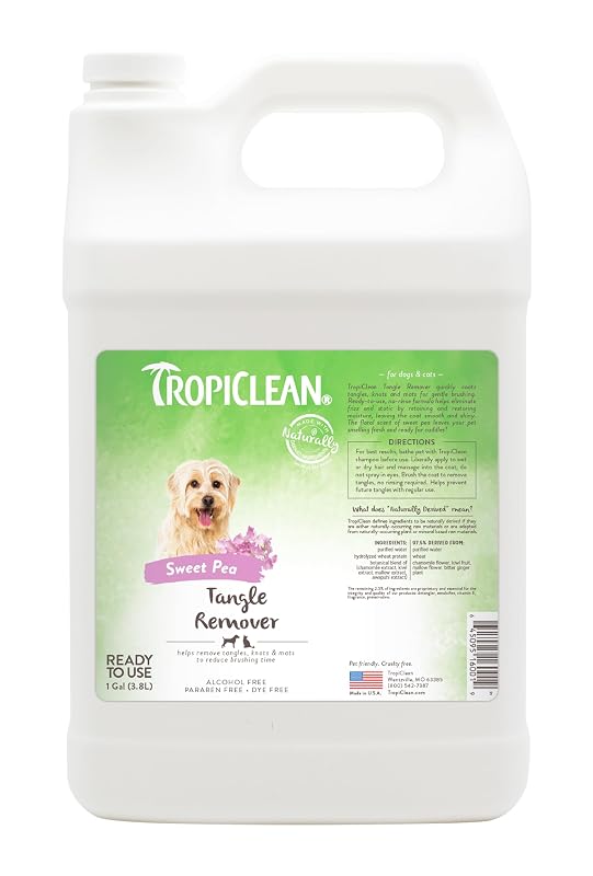 Spray Desembaraçador TropiClean Sweet Pea para Cães e Gatos, 3,785 L