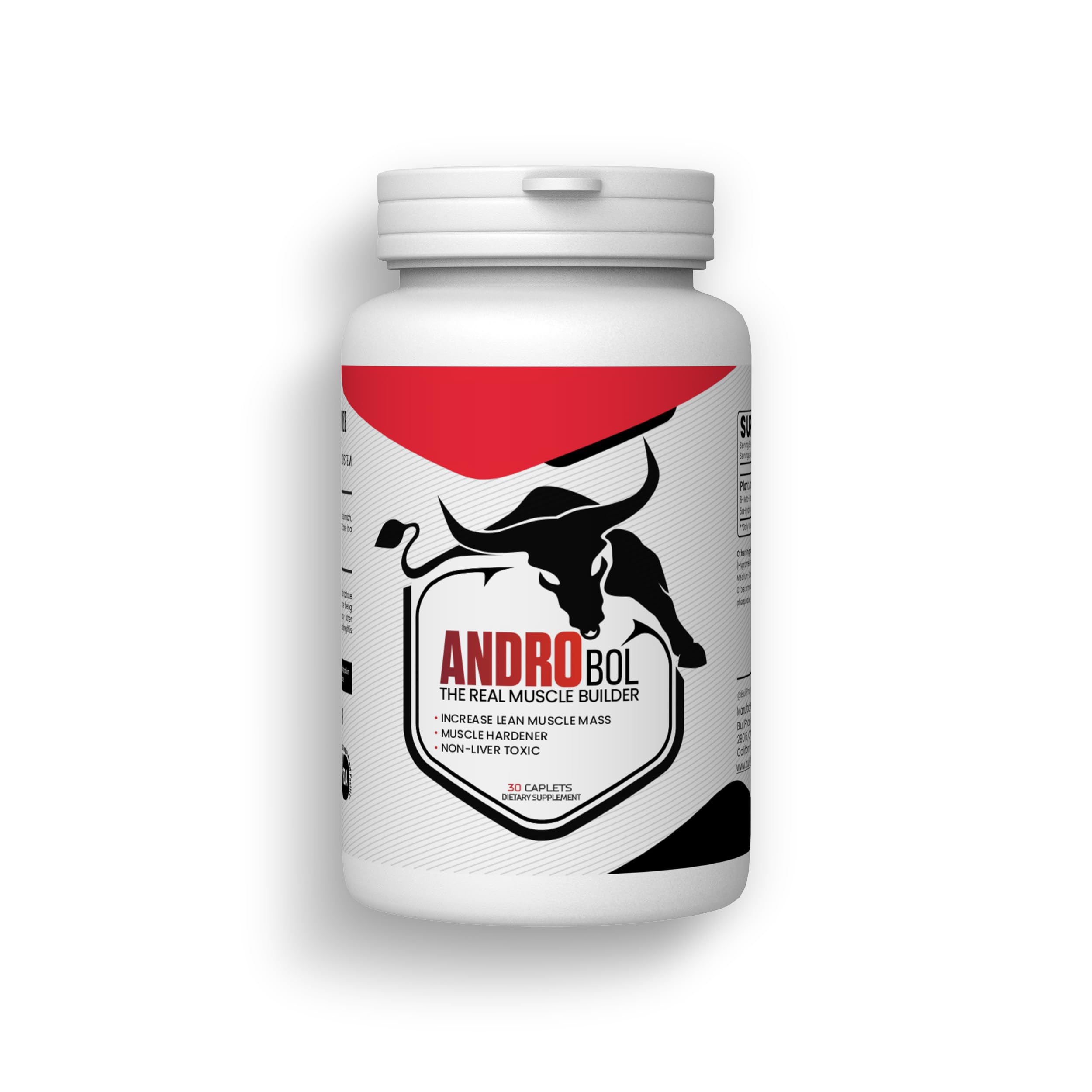 Androbol - Muscle Building Supplement for Men | Builds Lean Muscle | Boosts Testosterone | Stimulates Protein Synthesis | Boosts Endurance | Contains Laxogenin Acetate for Enhanced Strength and Power | Non GMO | FSSAI Approved | 30 Potent Caplets