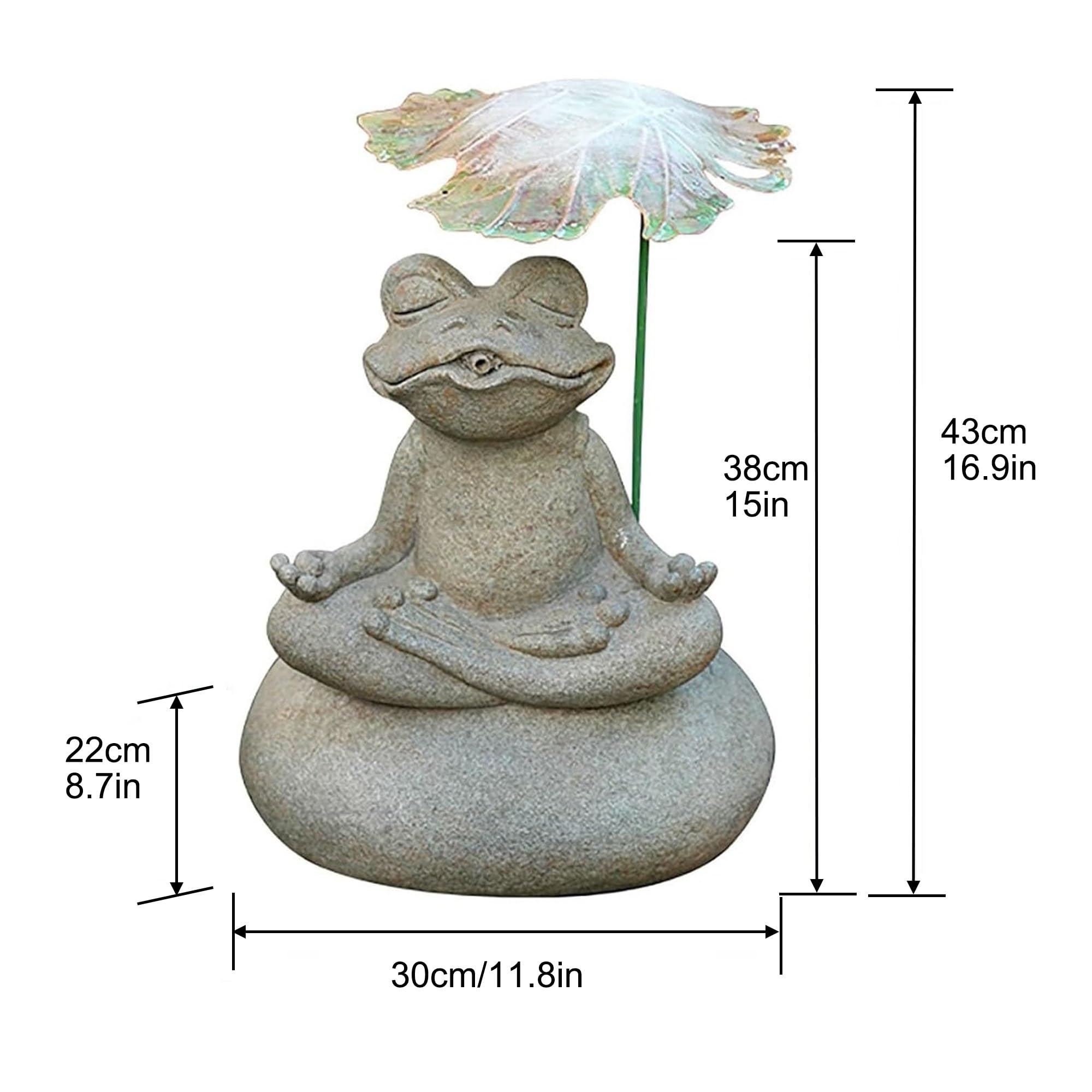 Fontana a zampillo per laghetto con pompa, Elemento d'acqua decorativo da esterno in pietra artificiale per laghetti Koi, giardini, patii e decorazioni da tavolo(30x22x43cm)