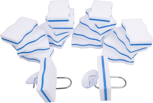 Miniatura 1 de LTWHOME Magic Scrubber - Espuma de melamina de limpieza de doble cara, 3.937 x 2.362 x 0.984 in con soporte para esponja (paquete de 22)