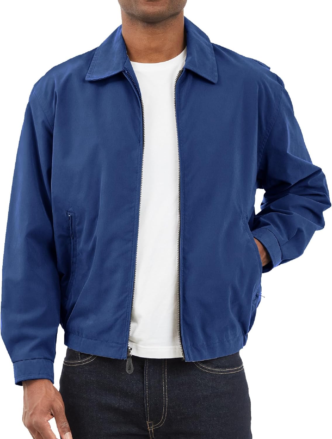 London Fog Men's Auburn Zip-Front Golf Jacket (Regular & Big-Tall Sizes) , Pacific Blue , 4XL Big