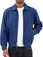 LONDON FOG Men's Golf Jacket with Mesh Lining and Zip Front Lightweight Cotton Jacket