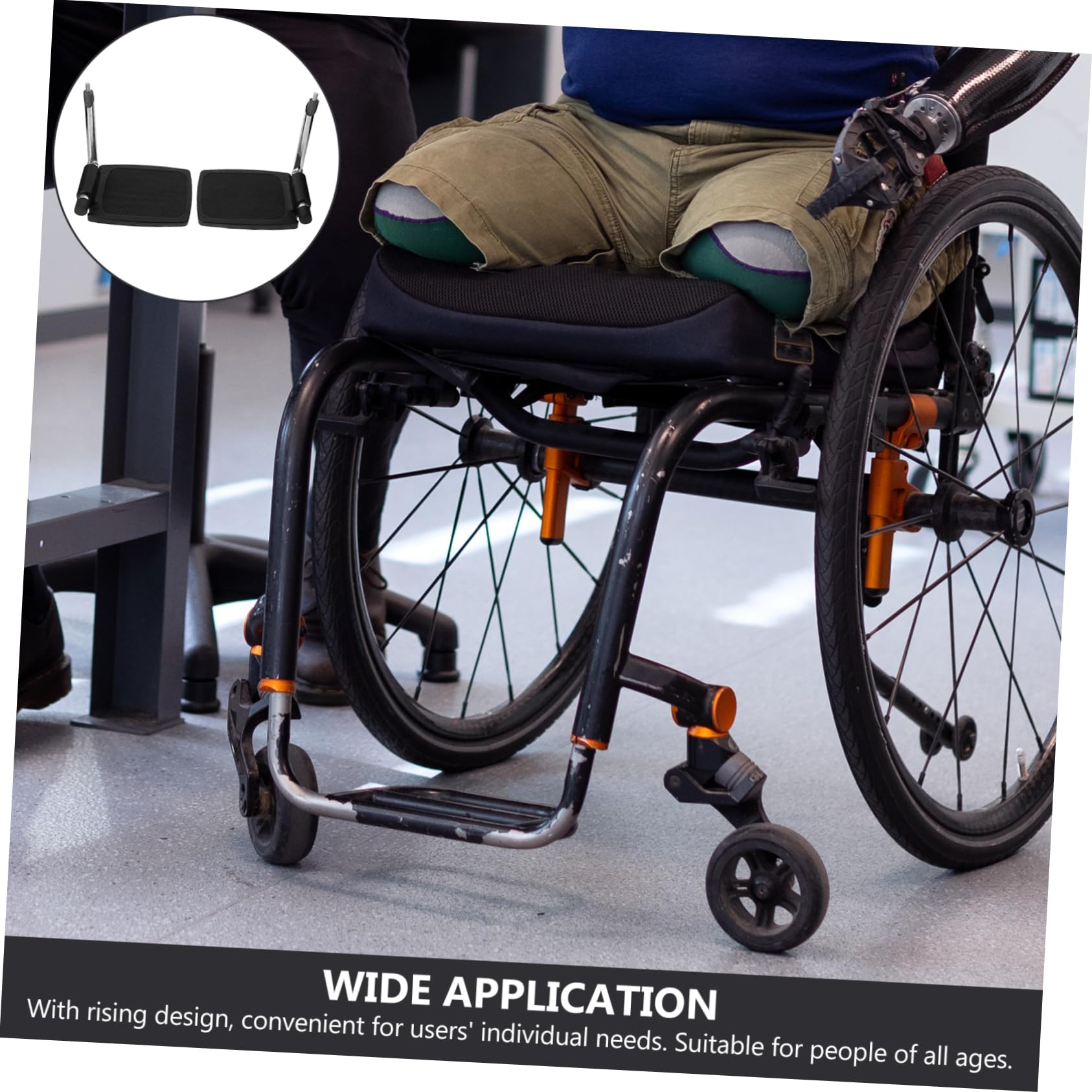 FRCOLOR Reposapiés para Silla de Ruedas de Reemplazo Pedales y Patas Reposapiés de Metal para Uso Diario Interiores de Suministro para Silla de Ruedas