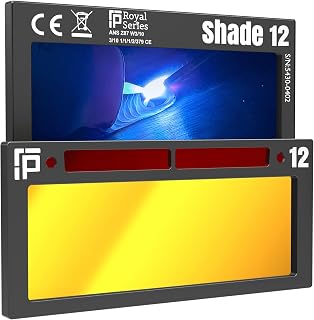 The King Single 2.0 | Shade 12 Gold Auto Darkening Welding Lens | 20A TIG Rating - No Flashing | 2" X 4.25" X 0.2" | Extremely Clear Gold Welding Lens - Blue Puddle | Ridge Products Royal Series 2.0