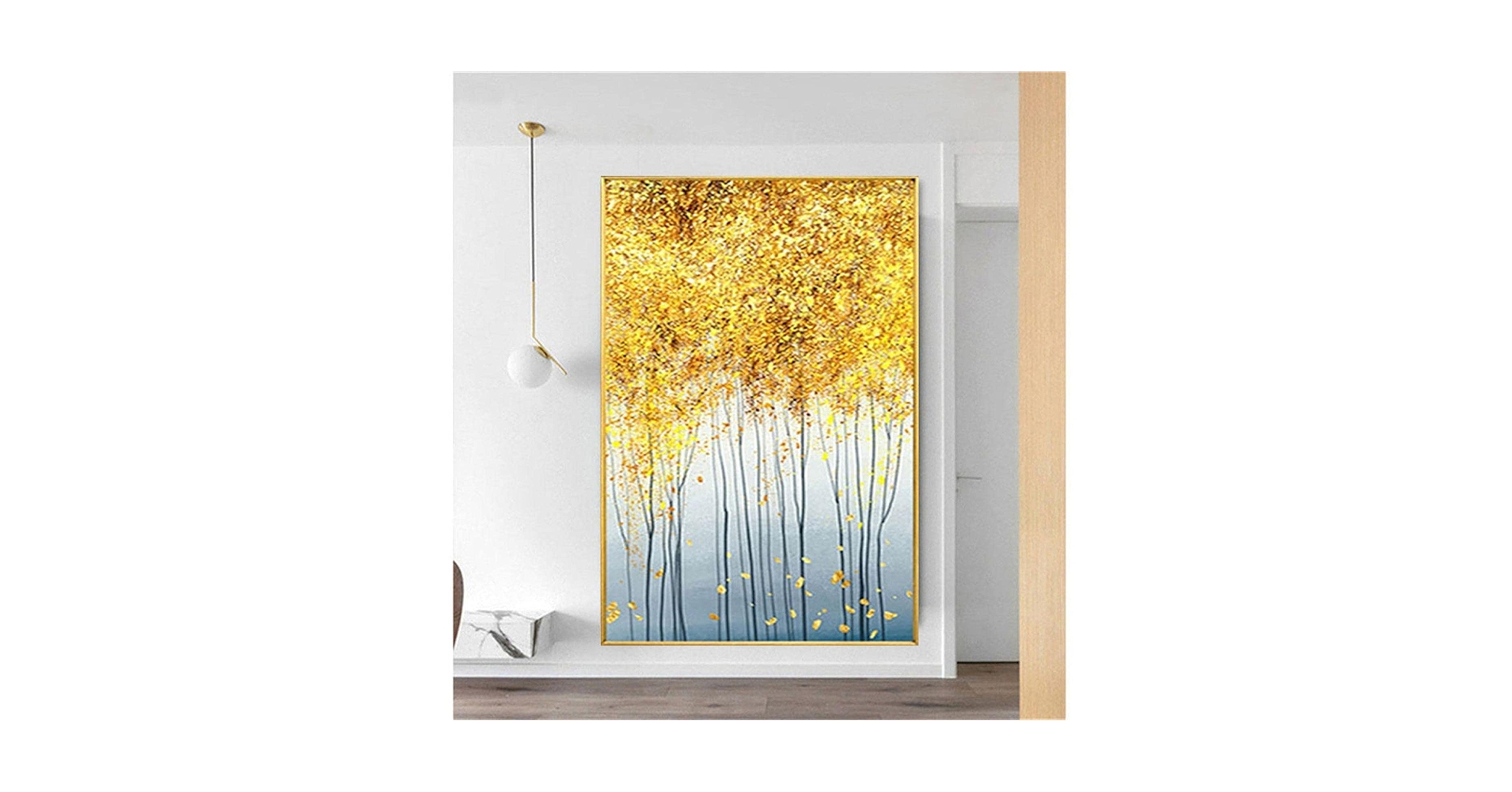 現代アート水彩画 建物 金色フレーム KanademonoART-