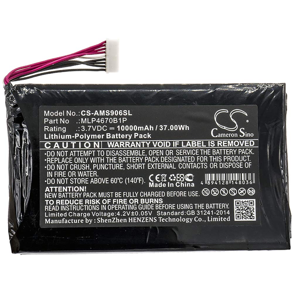 Replacement Battery for Autel Maxisys MS906BT MS906TS MS906S MS906BT MS906TS, fits Part no MLP4670B1P 10000mAh