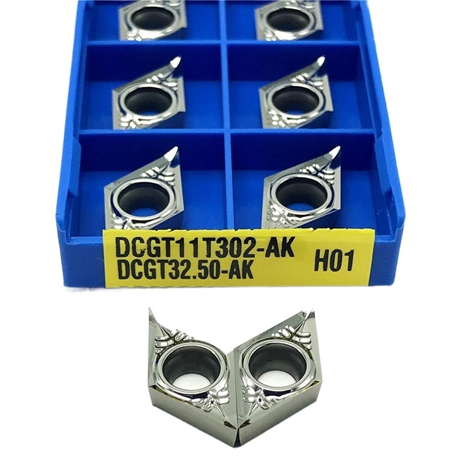 Juego De 10 Cuchillas De Torno Para Metal DCGT – Carburo De Tungsteno, Dureza 92, Para Aluminio Y Madera (DCGT11T302/304/308)