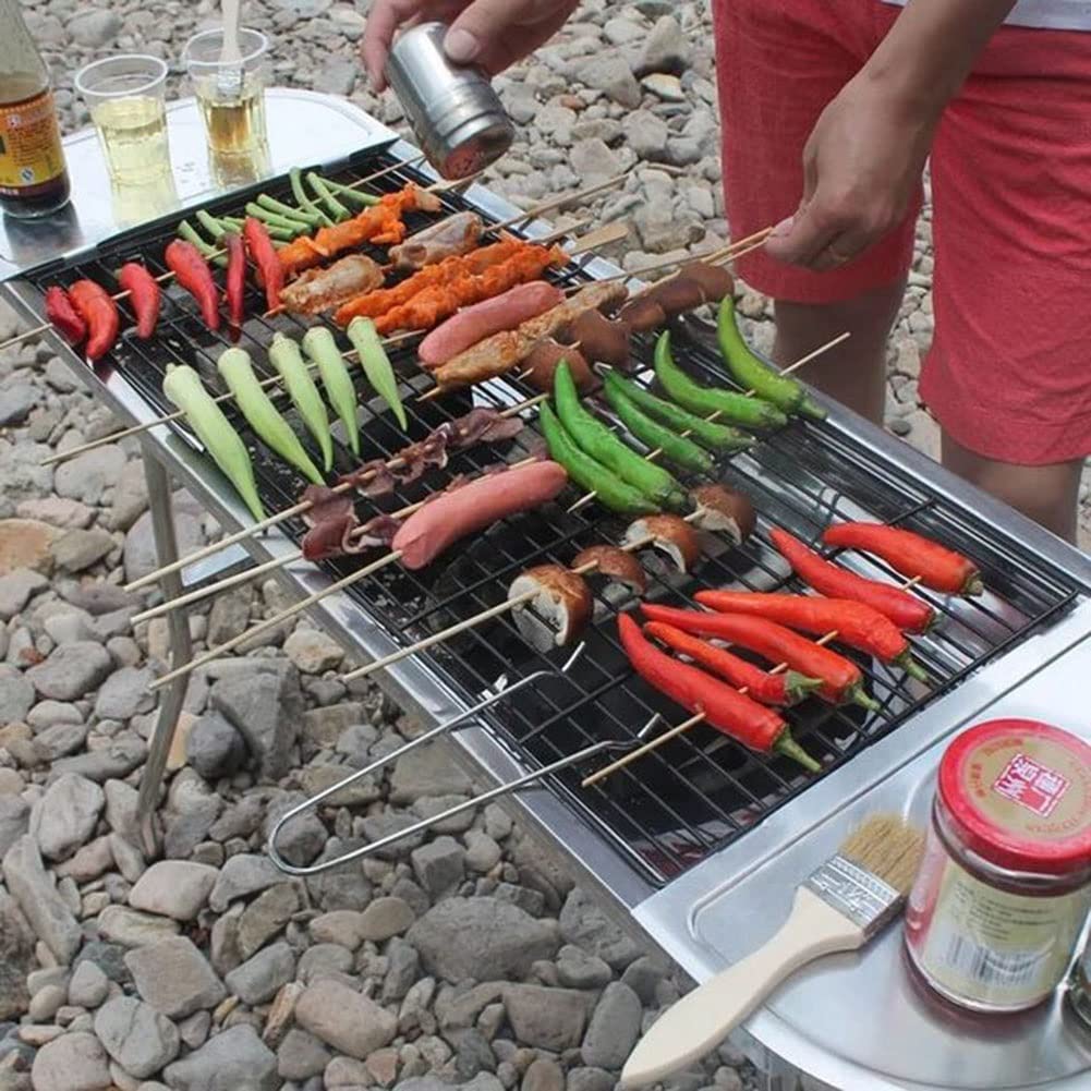 REDCAMP Mangal Shish kebab Draagbare houtskoolgrill met 2 hoogtestanden